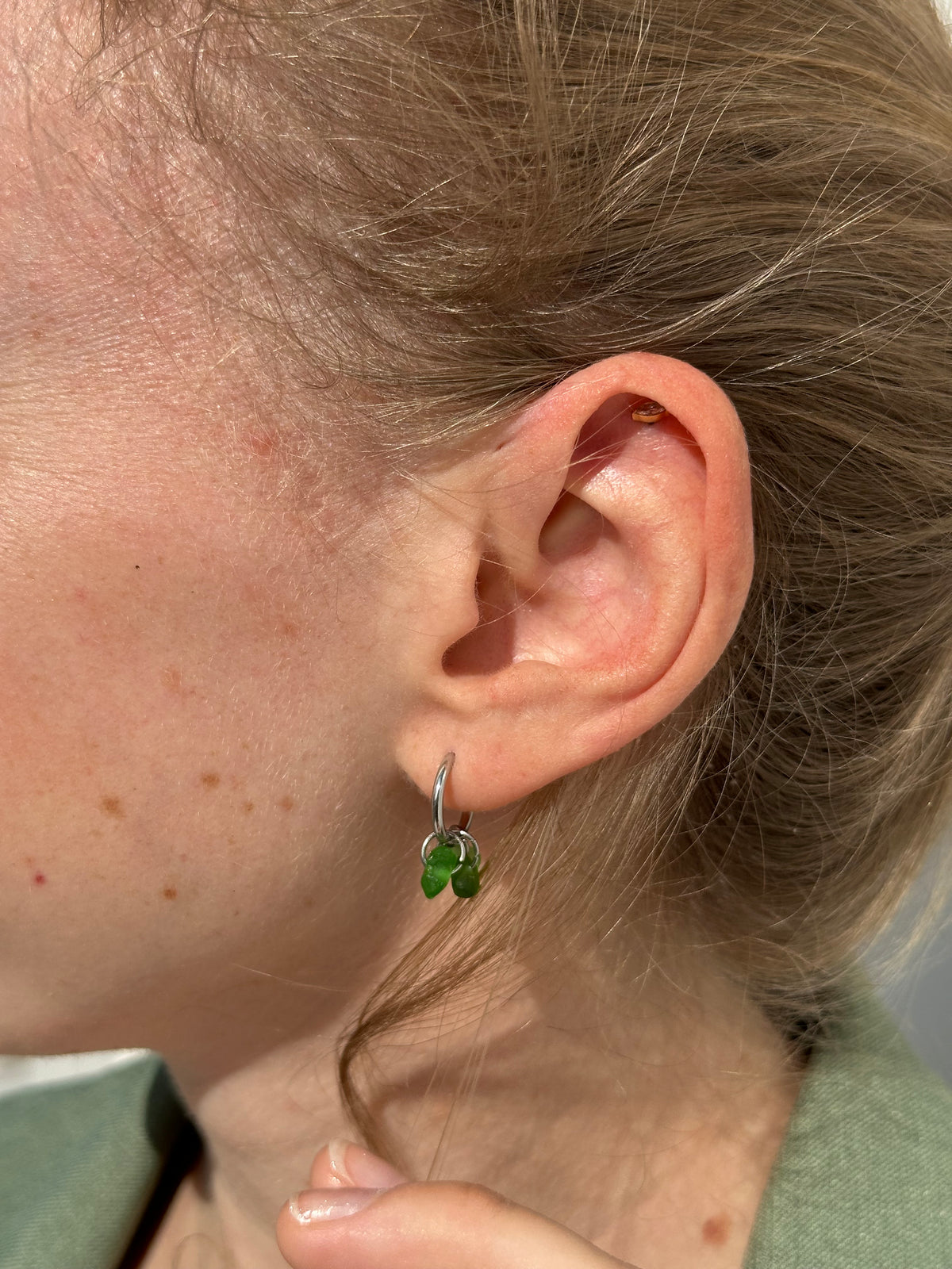 Boucles d'oreilles Verre Marin